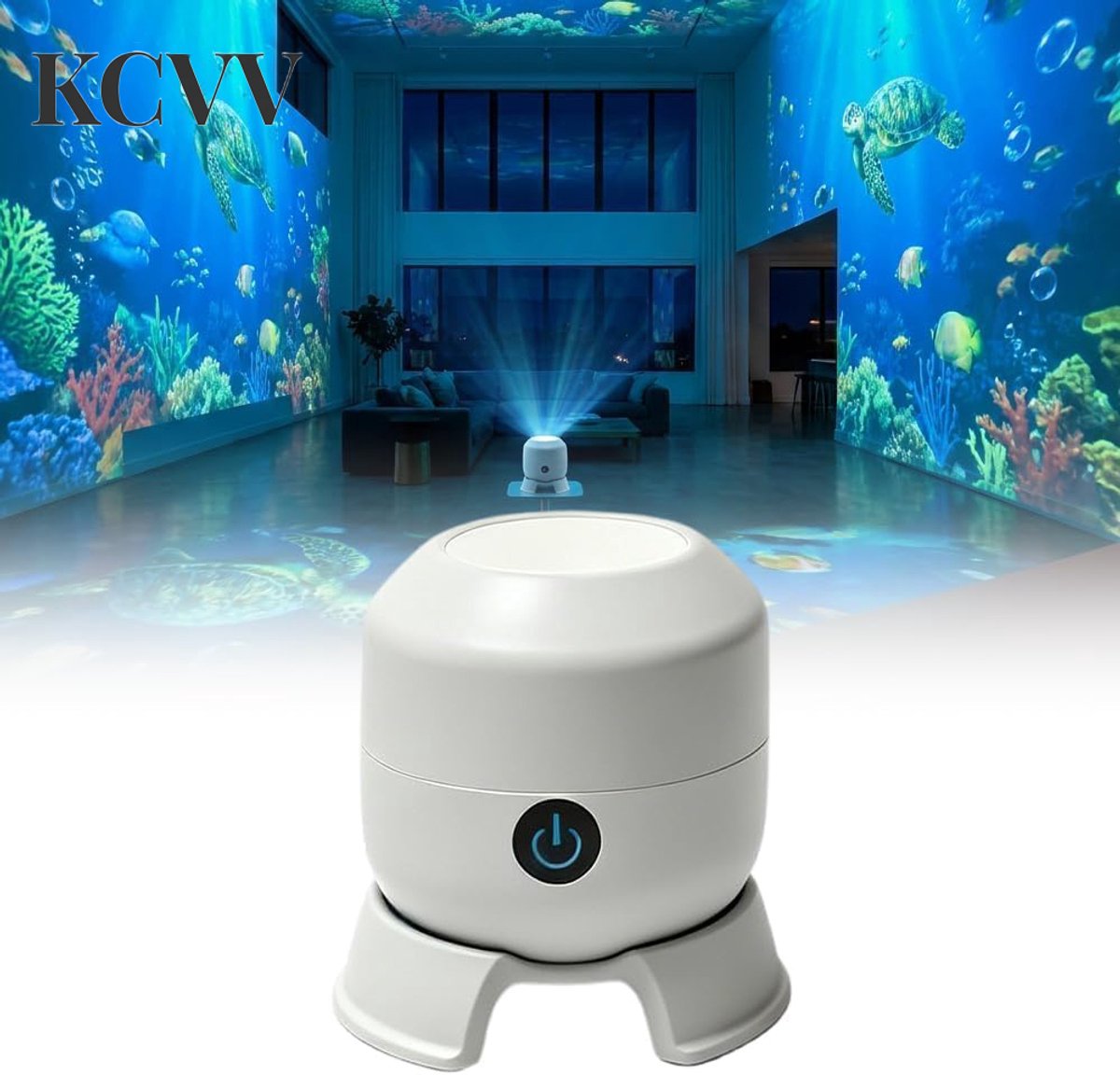 Projector sterrenhemel usb-projector sterrenhemel kinderen-5D holografische nachtlamp met projector - Dynamisch roterende 5D-projectorlamp - 360° roterende golfprojectie nachtlamp - Projectievoet met meerdere hoeken - Wit