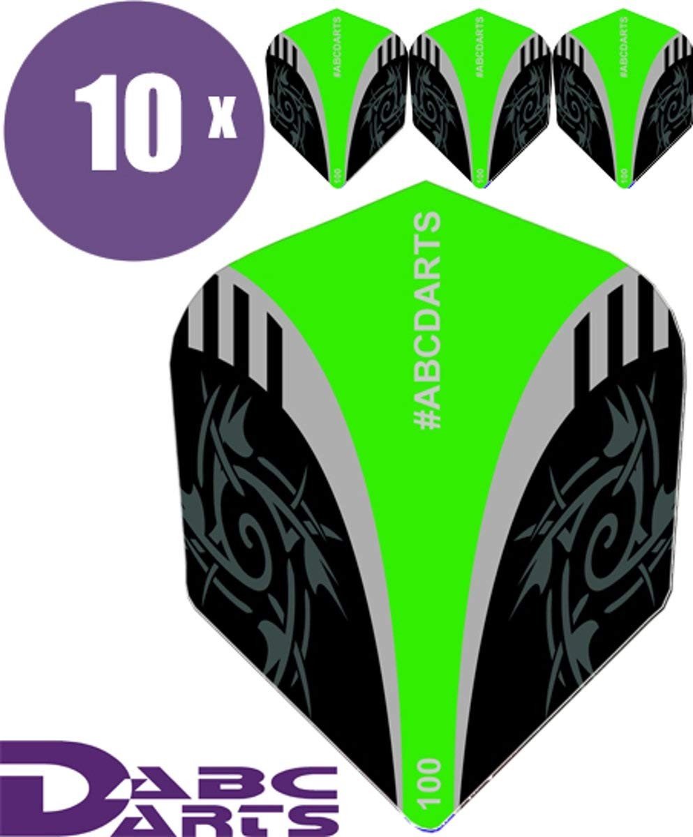 Solidchoice - Tribal Dart Flights in Zwart/Groen - 10 Sets