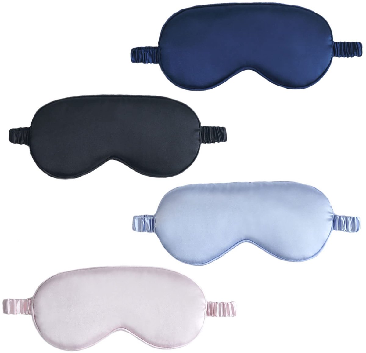 Solidchoice - Set van 4 Zijden Slaapmaskers, Ideaal voor Thuis en Op Reis