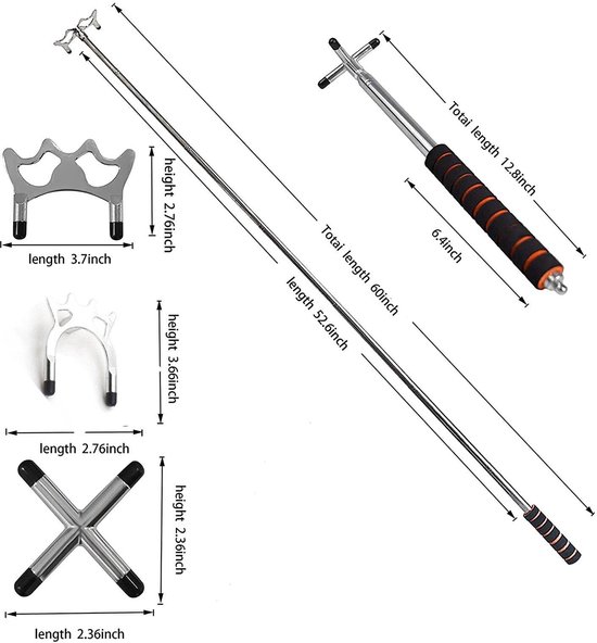 Solidchoice - Retractable Billiard Cue Bridge met 3 Verwisselbare Koppen — afbeelding 2