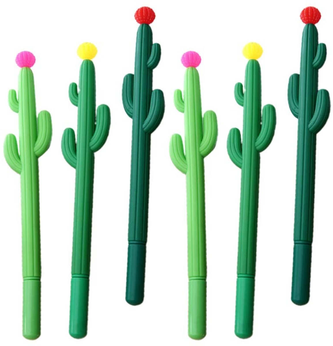 Solidchoice - Gelpennen voor Kinderen - Cactus Gelpennen - Creatief Ontwerp - 10 Stuks - Schoolbenodigdheden - Verjaardagscadeau - Feestdecoratie
