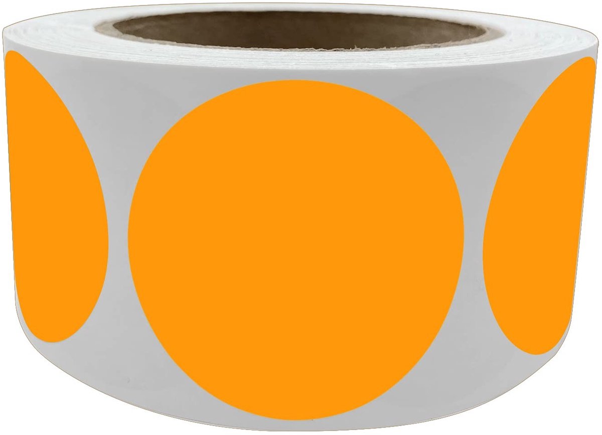 Solidchoice - Kleurcodering Labels in Neon Oranje, 600 Stuks