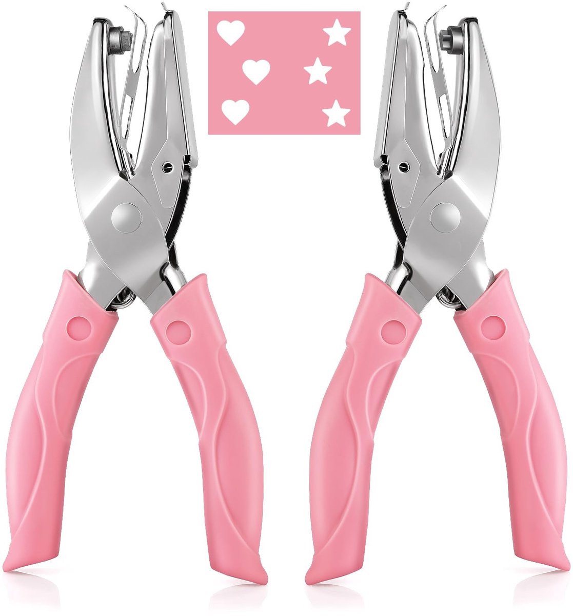 Solidchoice - Set van 2 Metalen Papierponsen met Zachte Grip voor Knutselen