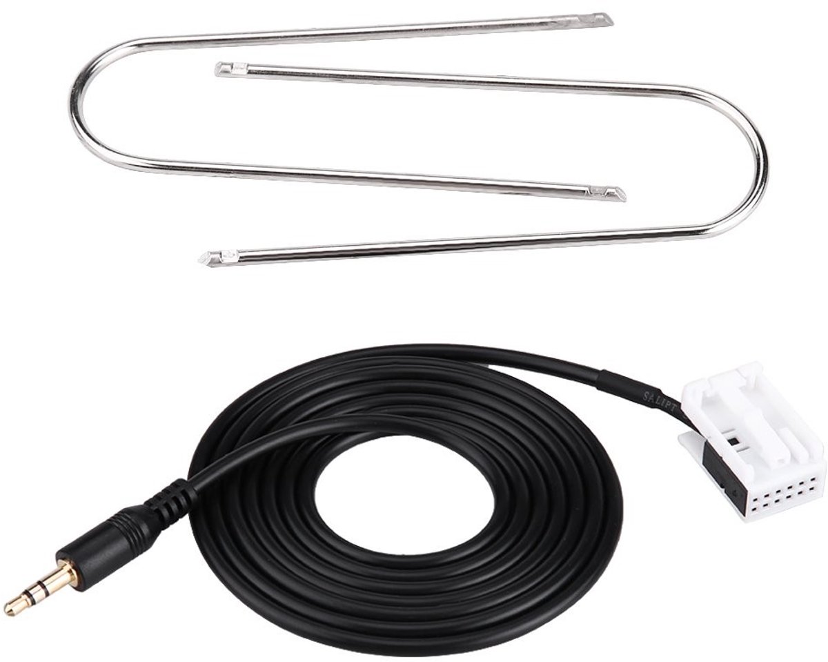 Solidchoice - AUX Kabel - AUX snoer voor auto - AUX audio kabel - AUX verbinding - inclusief radio uitbouwtools