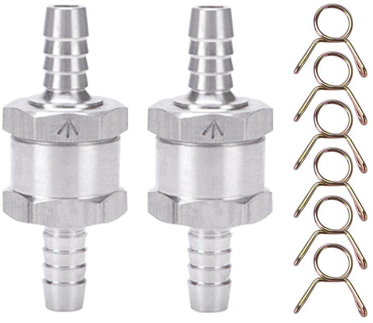 Solidchoice - 2 Stuks Aluminium Benzine terugslagklep met Veerklemmen