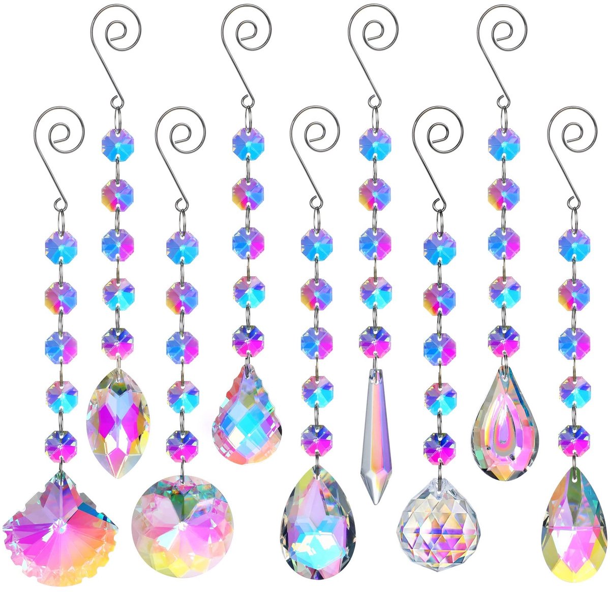 Solidchoice - Set van 9 Zonnevangers met Kristallen voor Raamdecoratie