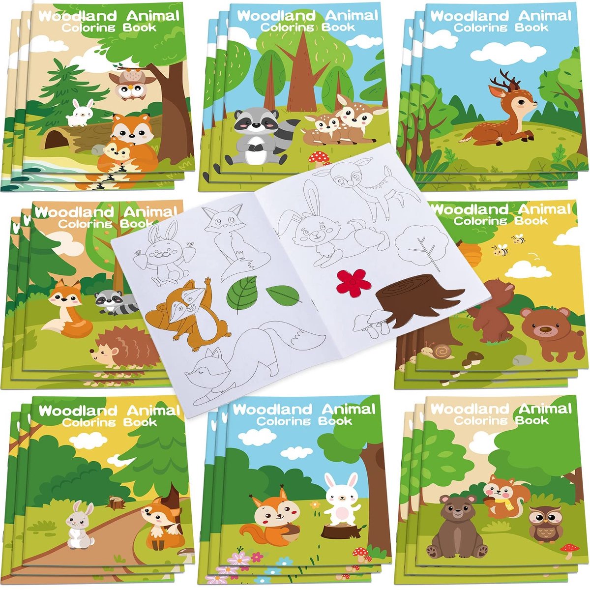 Solidchoice - Set van 24 Mini Kleurenboeken met Boerderij Dieren