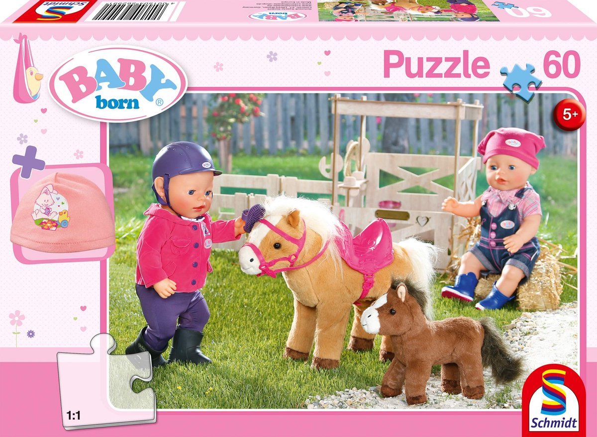 Solidchoice - Kinderen Puzzel met 60 Stukjes, Baby Born Thema