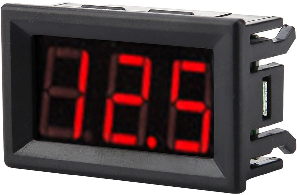 Solidchoice - LED Voltmeter - Digitale Spanningsmeter - Hoge Precisie - Rood - 3-Wire Voltmeter - DC 0-100V - Geschikt voor Elektronische Toepassingen