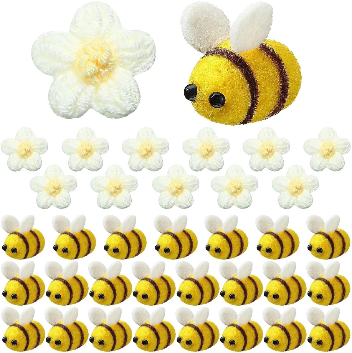 Solidchoice - Set van 36 Vilten Mini-Bijen voor DIY Decoratie