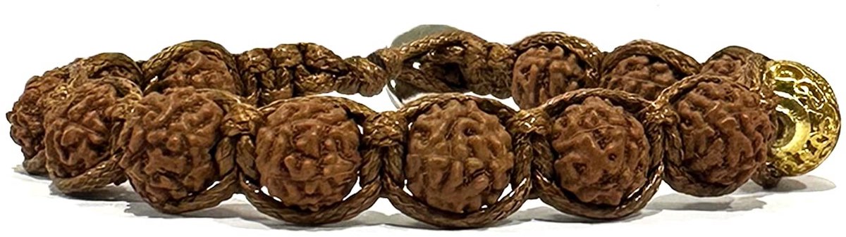 Solidchoice - Tibetaanse Boeddhistische Armband | Shamballa met Rudraksha-zaden | Gemaakt van Gewaxt Katoen
