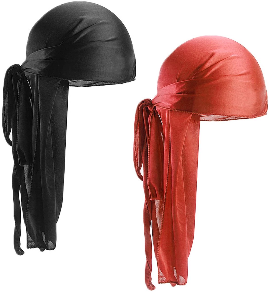 Solidchoice - Set van 2 Uniseks Durags met Lange Staart
