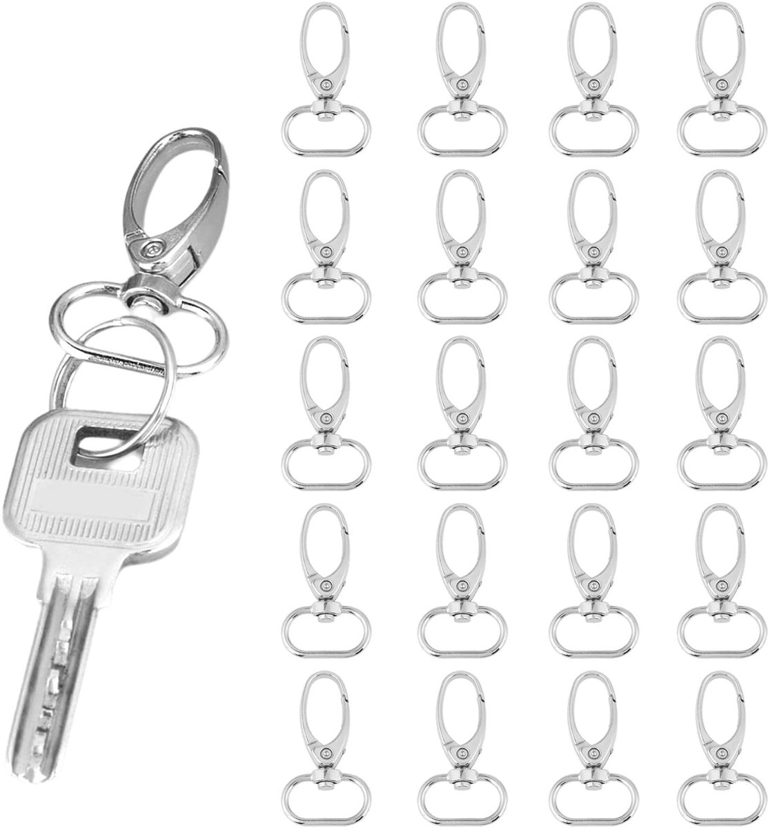 Solidchoice - Set van 20 Draaibare Karabijnhaken voor Sleutels