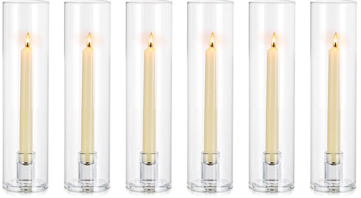 Solidchoice - 6 Stuks Stormlamp Kandelaar - Winddichte Kaarsenhouders