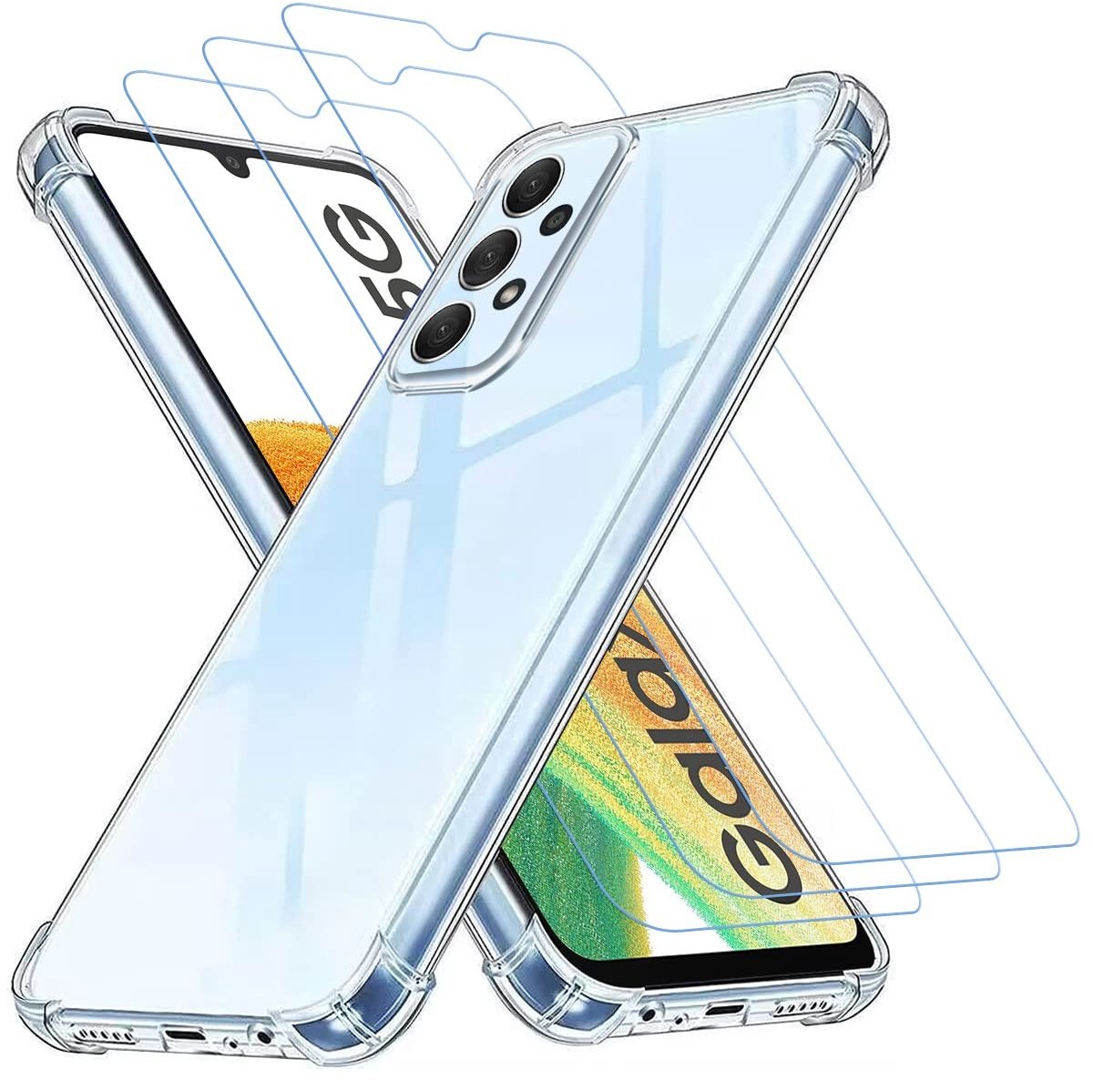 Solidchoice - Transparante Beschermhoes voor Samsung Galaxy A33 met Beschermfolie