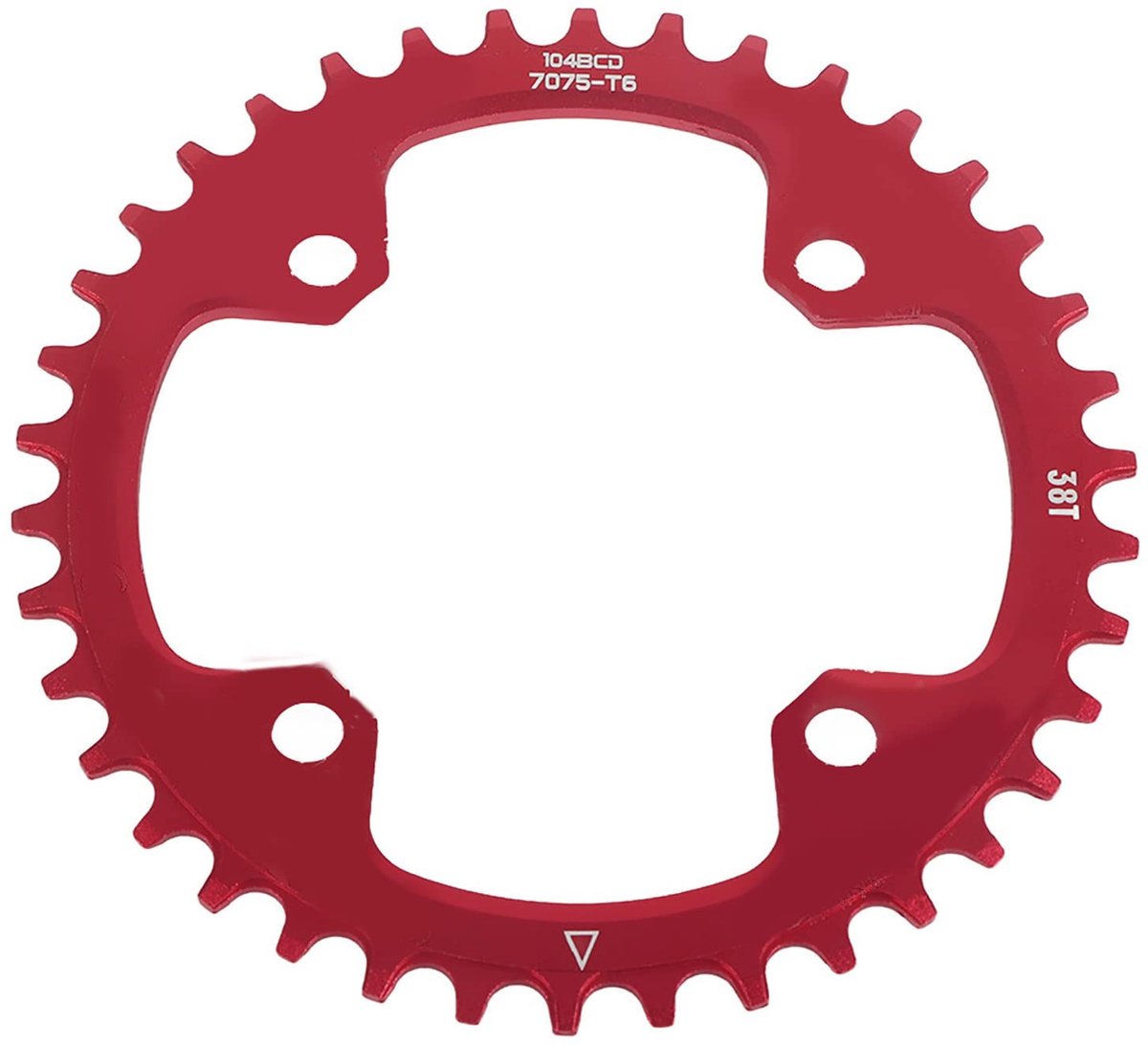 Solidchoice - Fietskettingblad - 104 - Lichtgewicht Aluminium - Rood - Kettingring - Duurzaam en Sterk - Geschikt voor MTB en BMX