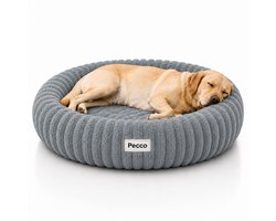 Pecco Orthopedische Hondenmand - Extra Dik Gevuld - Uitneembaar Dubbelzijdig Bodemkussen - Afneembare & Wasbare Hoes - Antislip - Diameter 100 cm - Grijs - 2 In 1