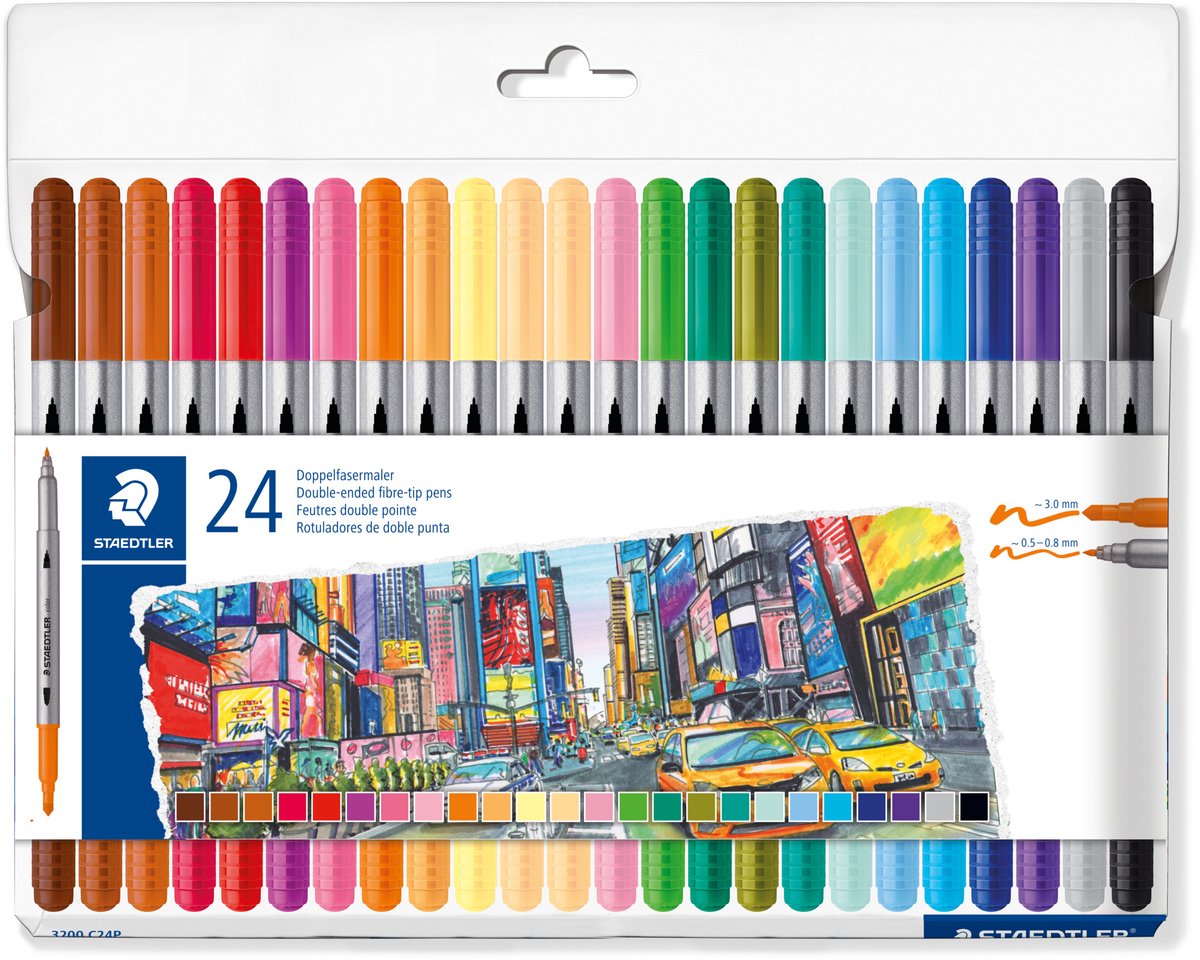 STAEDTLER kleurstiften dubbele punt - 24 kleuren