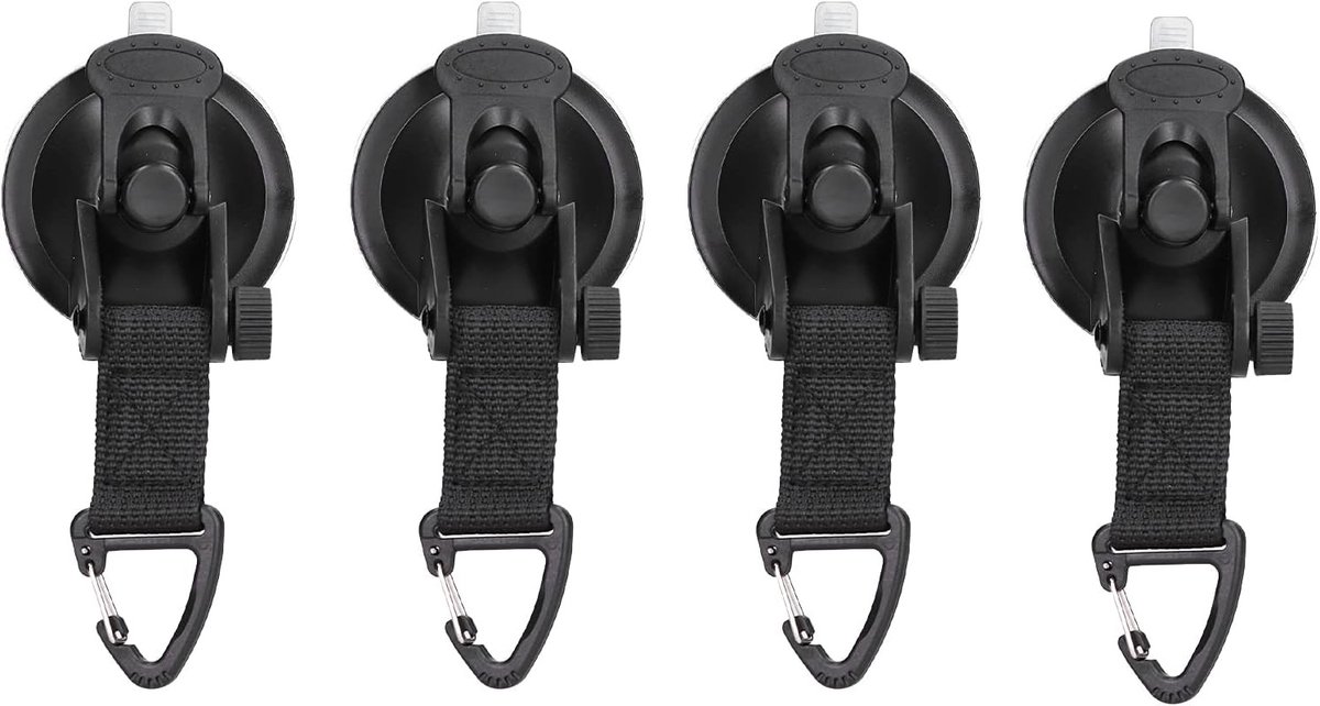 Zuignap Haak Heavy Duty - Transparant - 4 Stuks - ABS Zuignappen met Draaivergrendeling - Voor Badkamer, Keuken en Camping