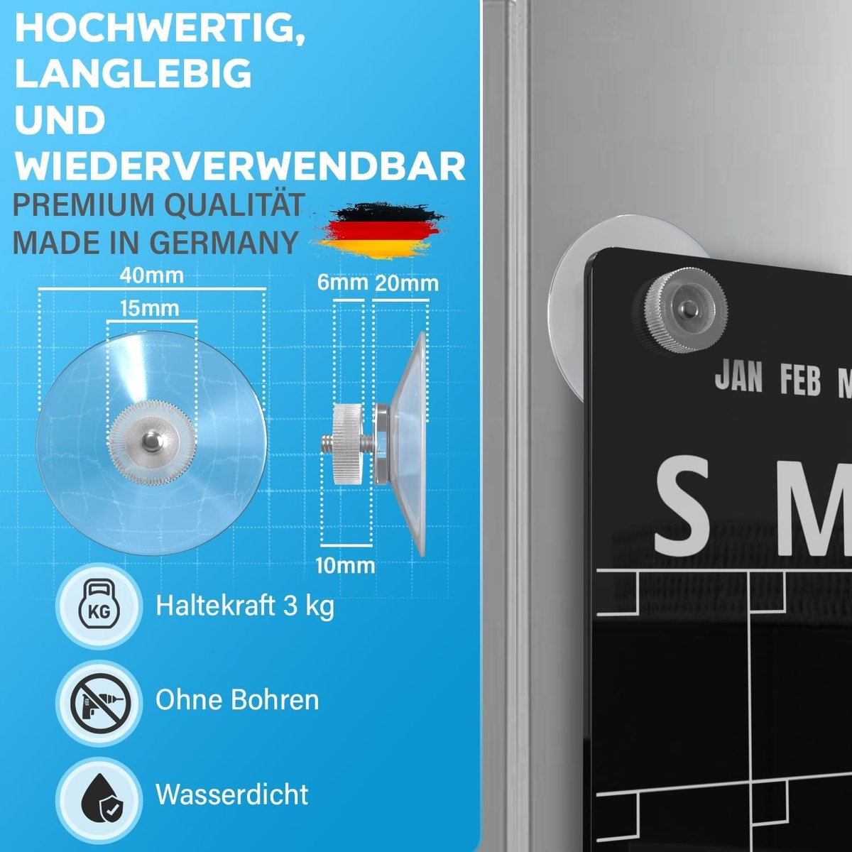 Zuignap - Ø 40 mm - 10 Stuks met Schroefdraad - Extra Sterke Bevestiging voor Ramen en Tegels