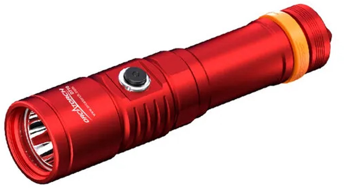 OrcaTorch D710 duiklamp met 2de accu rood