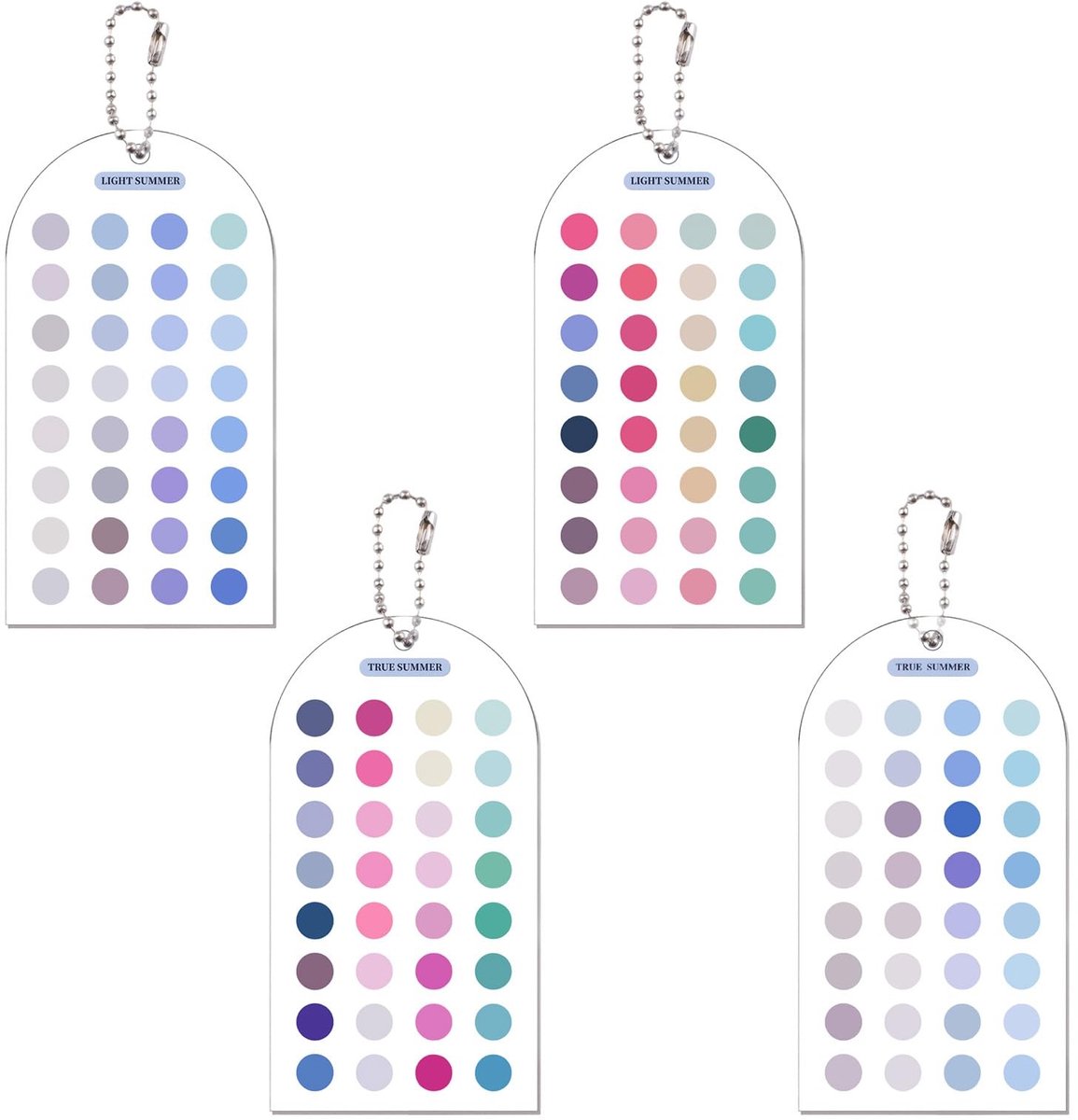 Solidchoice - Zomer Kleuranalyse Sjabloonkaarten 4 Stuks - Acryl Kleurstalen Set
