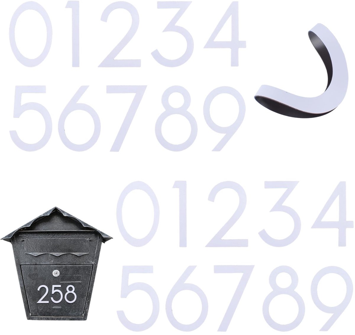 Solidchoice - Magnetische Huisnummers - 20 Stuks Adresnummers voor Brievenbus en Kast