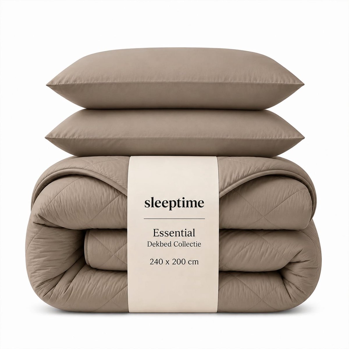 Sleeptime 2 in 1 Dekbed - Dekbed zonder Overtrek Inclusief Kussenslopen - 240x200 - Taupe