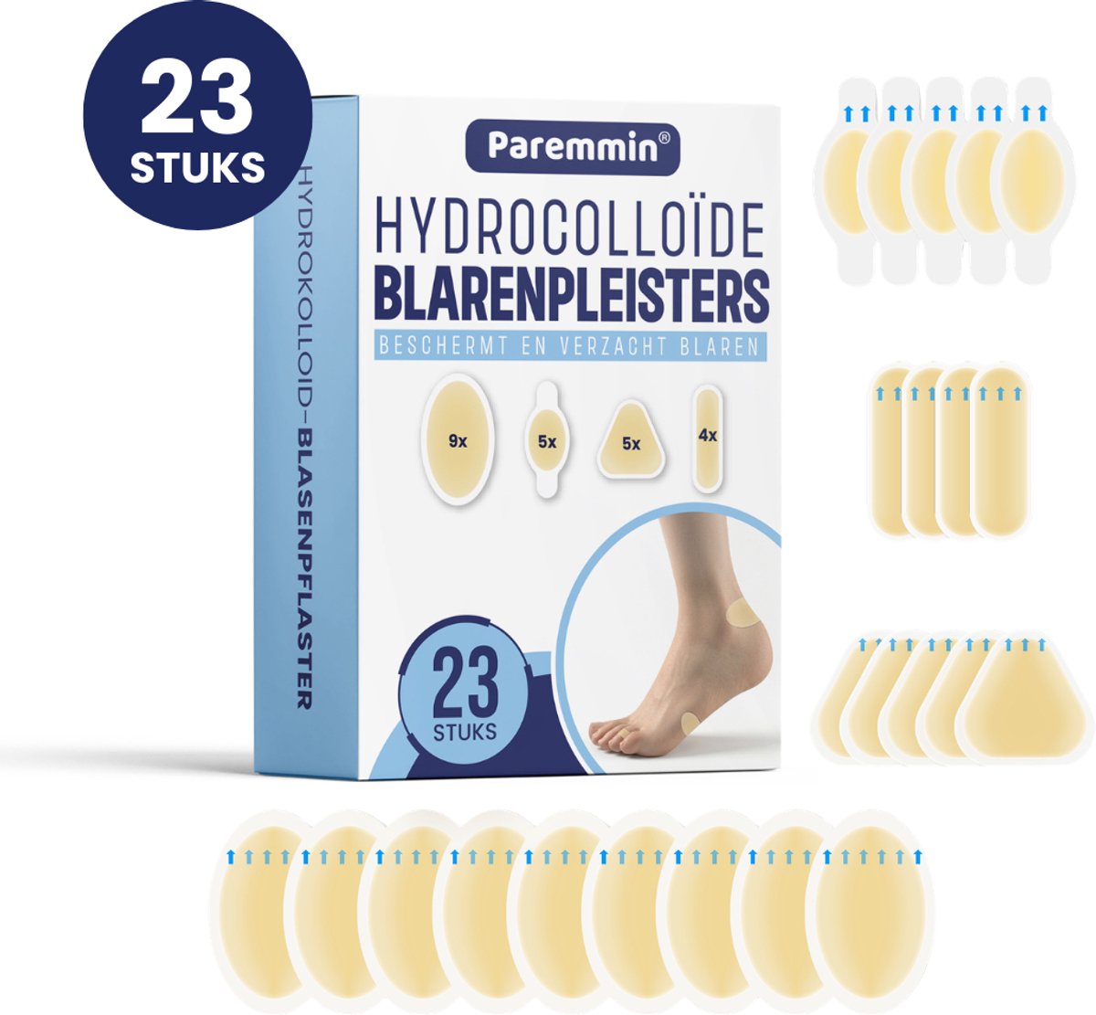 Hydrocolloïde Blarenpleisters (23 stuks) - Siliconen Anti Blaren tape - Blaar - Hydrocolloid