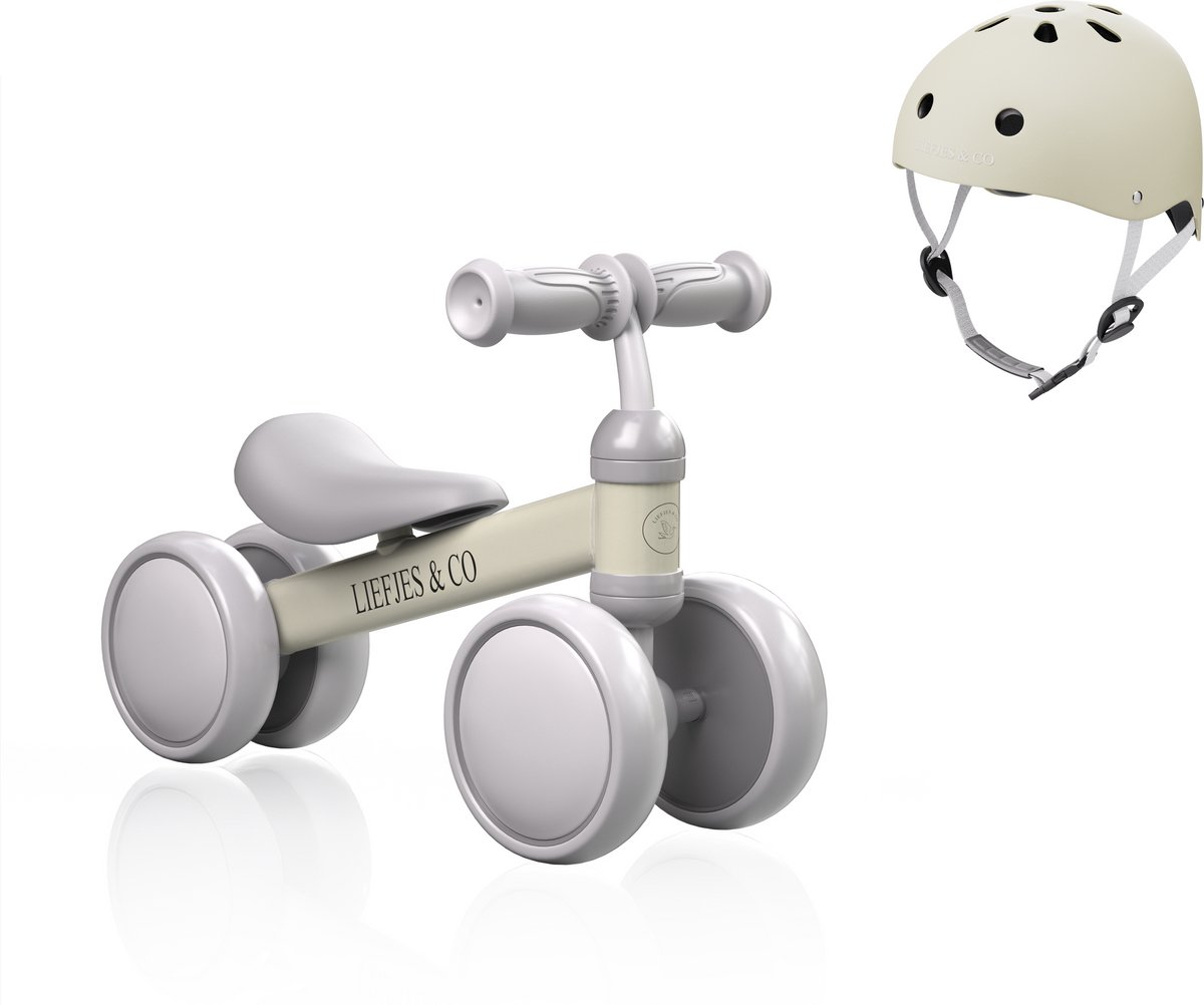 Liefjes & Co Loopfiets / Driewieler Vanaf 1 Jaar Met Helm Vanille Beige