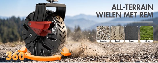 TIMBER RIDGE Bolderkar Opvouwbaar - 400L, 180kg, met all-terrain wielen, rem en 360° zwenkwielen van Timber Ridge — afbeelding 3