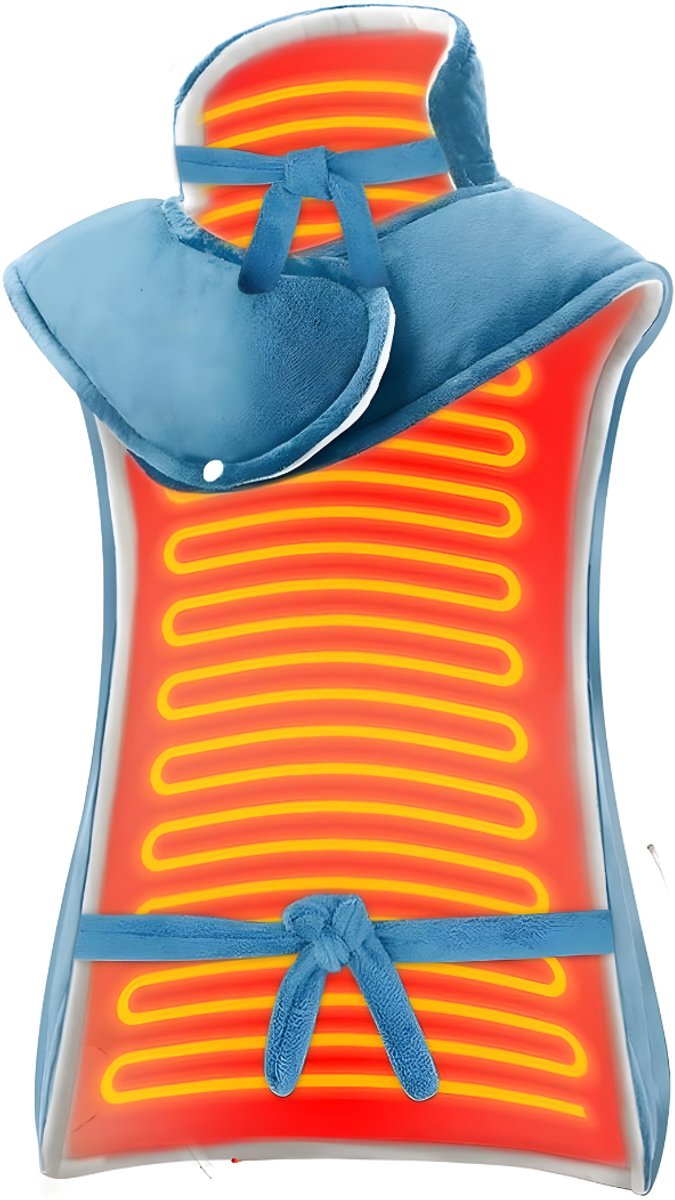 Ploutos® Warmtekussen - 6 warmtestanden - Elektrisch Warmtekussen - Voedingskussen voor Rug & Nek - Blauw - 31cm x 22cm x 8cm