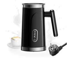 DeltaMerch Melkopschuimer - Melkopschuimer Electrisch - 4 in 1 - BPA vrij - Veilig design - Warm en koud - 500W - 300 ML - Zwart