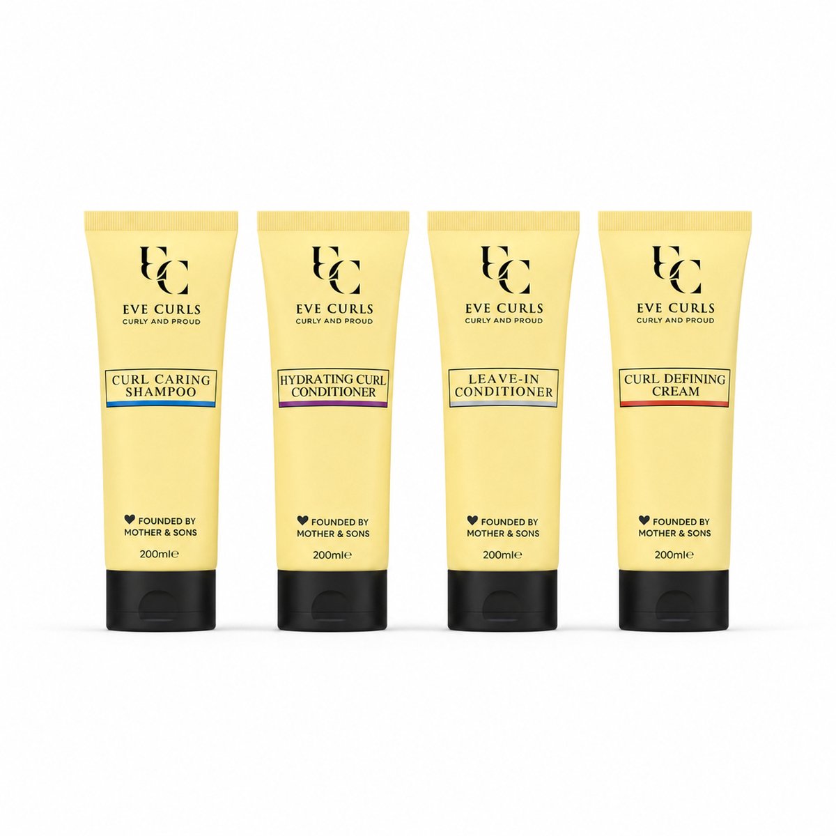 Eve Curls Krullen Verzorging 4 Pack - Krullend Haar Producten - shampoo en Conditioner - Curly Girl Haarverzorging - Krullen Haarstyling - Voordeelverpakking - 4 x 200ml