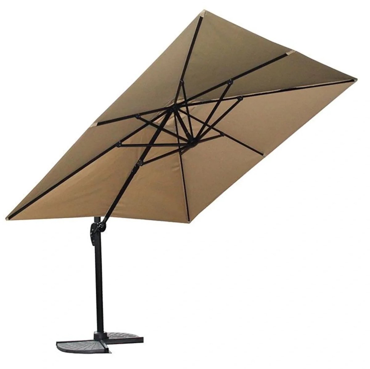 Archi Zweefparasol 3 × 3 Meter – 360° Draaibaar – Telescopische Arm – UV-bestendig – Waterafstotend – Kruisvoet – Beige