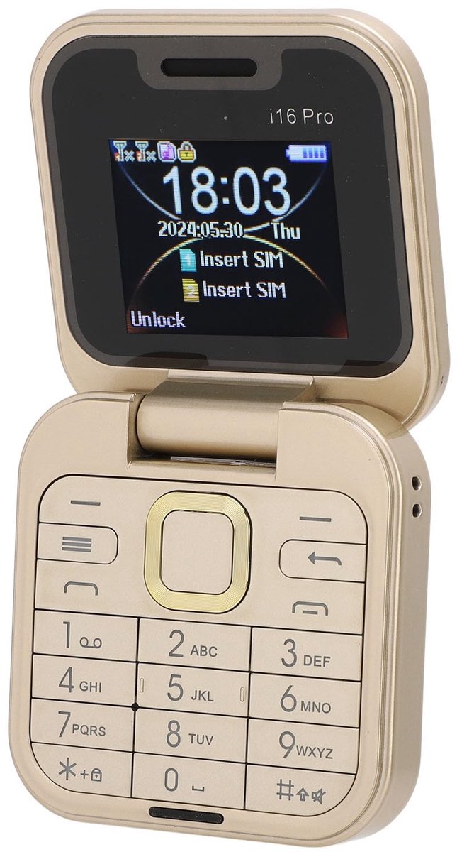 Solidchoice - Klaptelefoon voor Senioren - Opvouwbare 2G Mobiele Telefoon met Grote Knoppen
