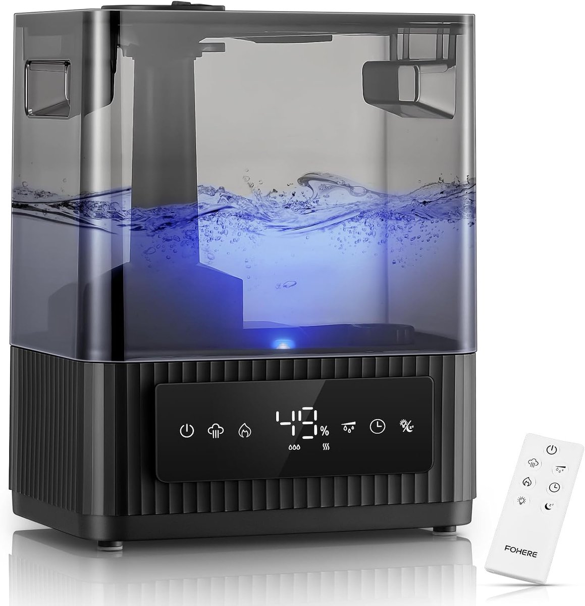 Luchtbevochtiger 6L – Warme & Koude Mist – 3 Nevelstanden – Stil 26 dB – Timer & Afstandsbediening