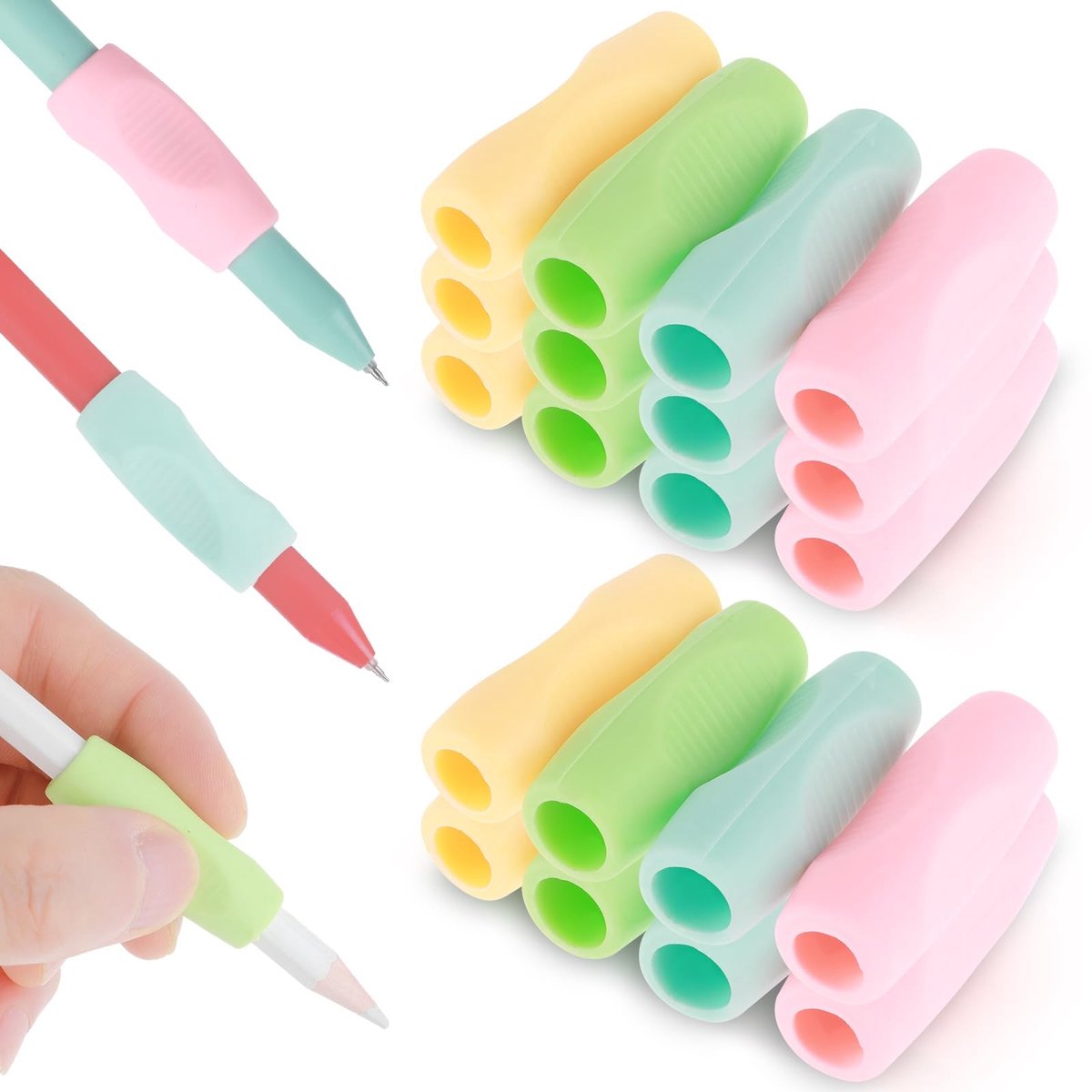 Solidchoice - 20 Stuks Ergonomische Potlood Grip voor Kinderen en Volwassenen