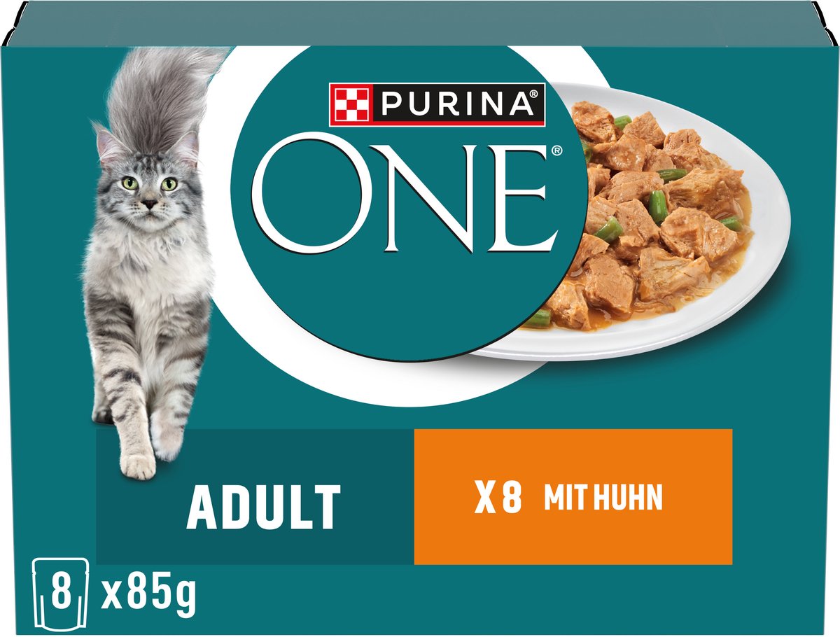 Purina One PURINA ONE Adult 8-Pack Cat Food with Chicken and Green Beans (1 x 8 x 85g)