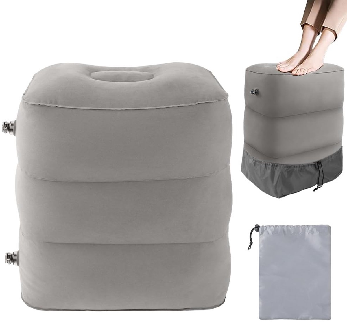 Solidchoice - Opblaasbare Voetsteun voor Comfort tijdens Reizen met Kinderen en Volwassenen