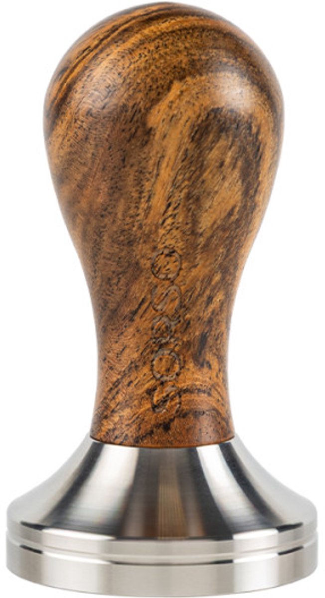 SORSO Barista tamper, roestvrij staal, met houten handvat, 51 mm – Bruin