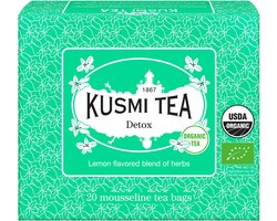 Biologische blend van groene thee en kruiden Kusmi Tea Detox – 20 mousseline theezakjes