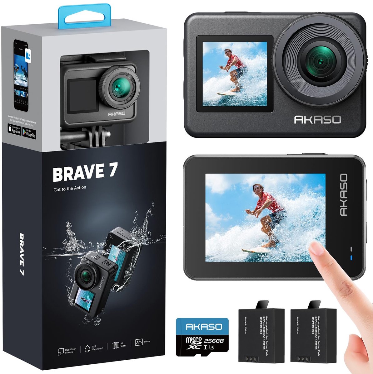 Solidchoice - Action Cam 4K30FPS met 256GB Geheugenkaart