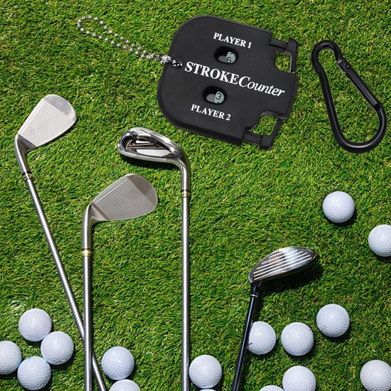Allecta - Golf resultaat teller met karabijnhaken voor 2 spelers - Handteller met sleutelketting - Zwart. van Allecta — afbeelding 4