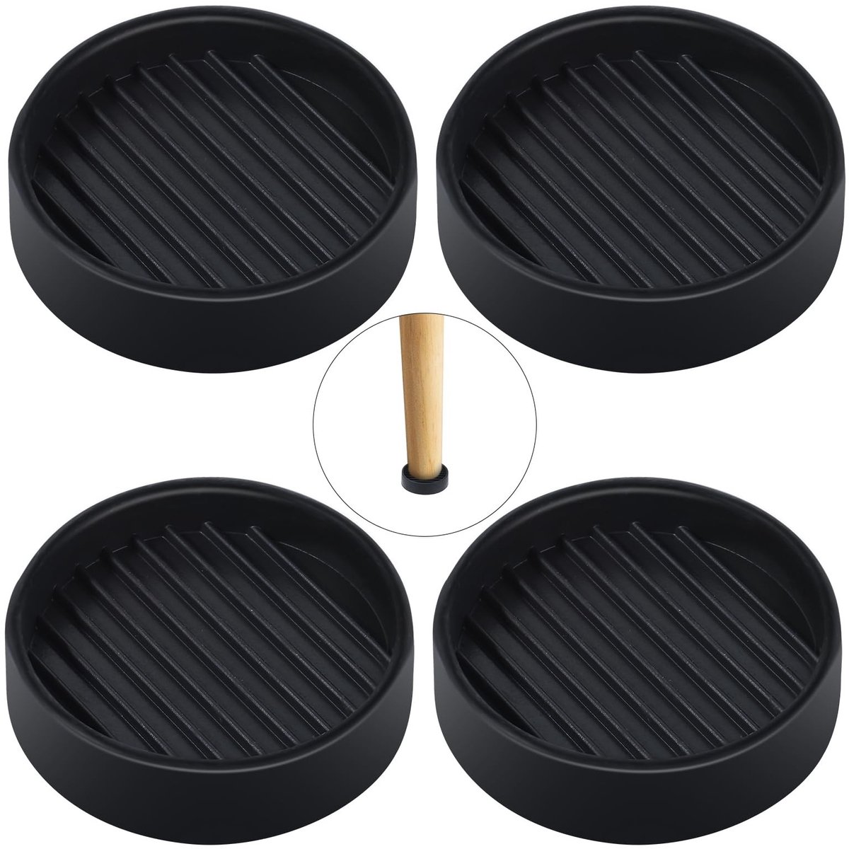 Solidchoice - Set van 4 Rubber Meubelrol Pads voor Vloerbescherming