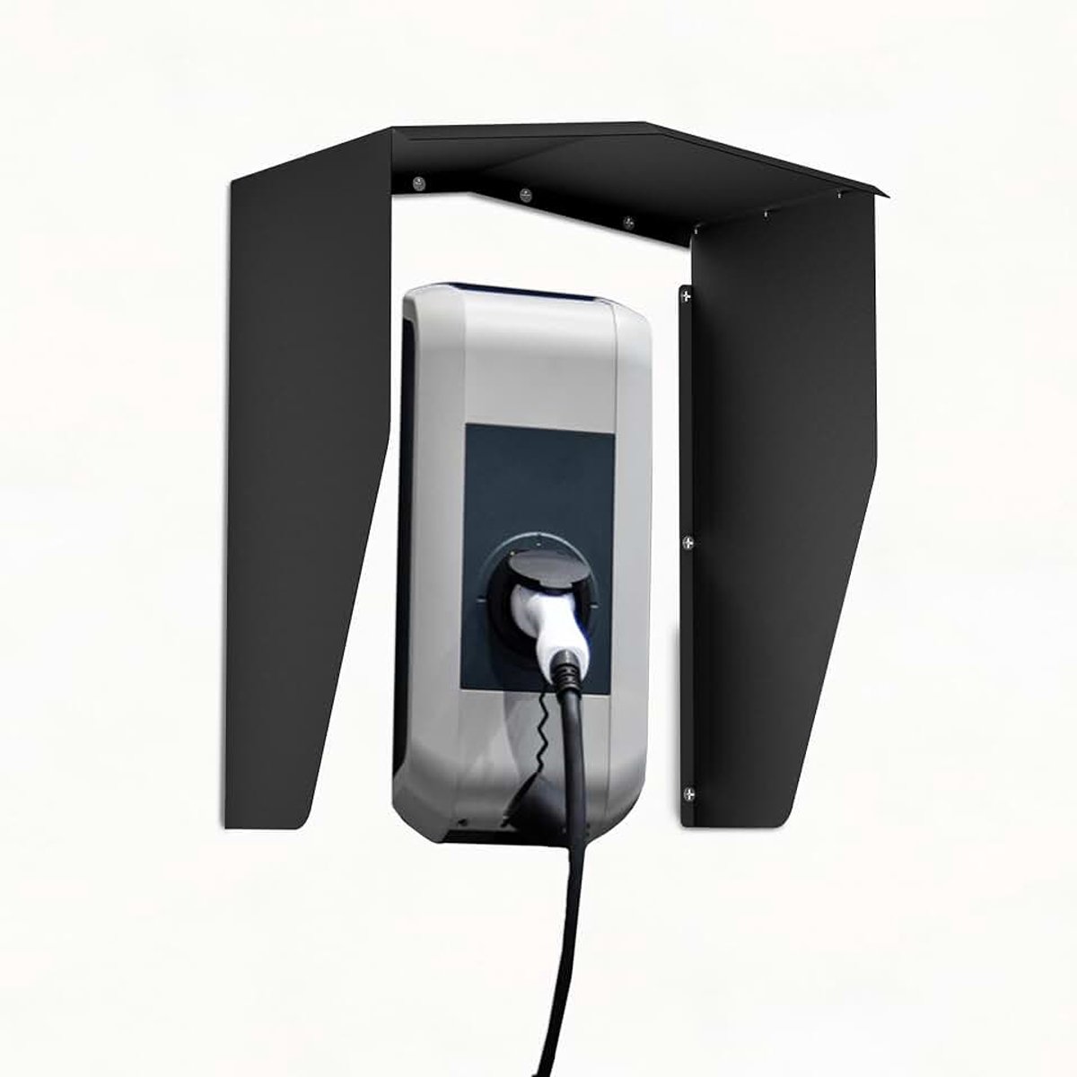 Wallbox Weerbescherming, beschermdak voor e-auto, laadstation, regenbescherming, uv-bescherming, overkapping, dak, accessoires voor wandboxen, laadzuil, 40 x 25 x 45,5 cm
