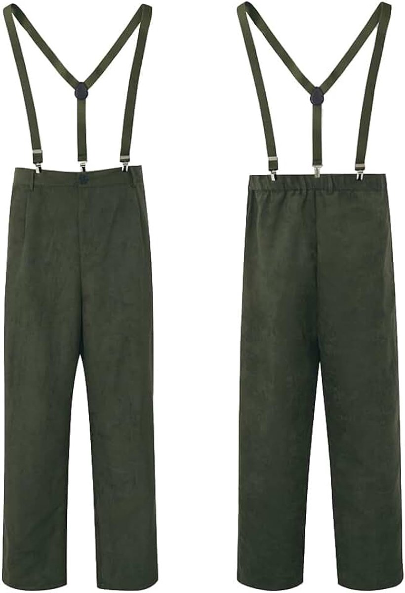 Pioneer Colonial Pants voor heren, middeleeuwse boerenbroek, Halloween, cosplay, broek met bretels