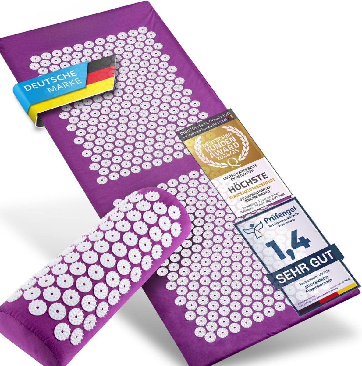 LNMsolutions® Spijkermat - Shakti Mat - Acupressuurmat - Paars - 90cm x 58cm x 3cm