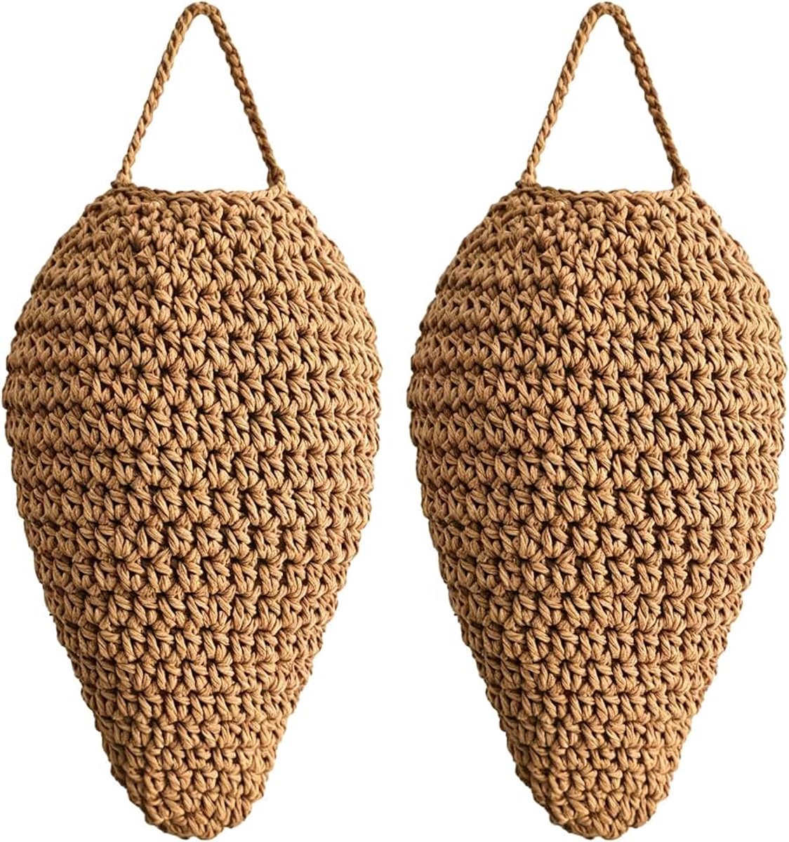 Nep, gebreid, nep wespennest, 2 stuks, hornest, nep om op te hangen, herbruikbare wespenafweer voor tuin, balkon, terras