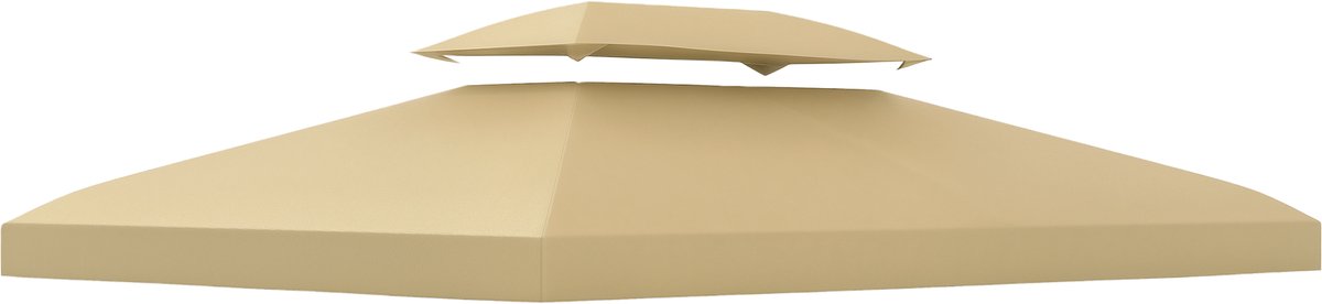 Vervangend dak paviljoen dak voor metalen paviljoen tuinpaviljoen partytent - 180 g/m² hoge dichtheid tuintent polyester - 3x4m - Beige